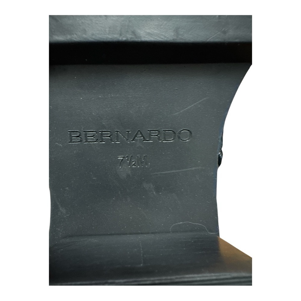 Bernardo Black Heeled Boots with Stacked Heel and Buckle - Picture 6 of 6